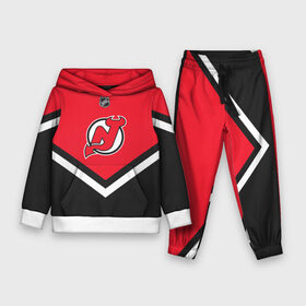 Детский костюм 3D (с толстовкой) с принтом New Jersey Devils в городе Новоалтайск,  |  | america | canada | hockey | nhl | usa | америка | девилз | джерси | канада | лед | нхл | нью | сша | хоккей