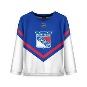 Детский лонгслив 3D с принтом New York Rangers в городе Новоалтайск, 100% полиэстер | длинные рукава, круглый вырез горловины, полуприлегающий силуэт
 | america | canada | hockey | nhl | usa | америка | канада | лед | нхл | нью йорк | рейнджерс | сша | хоккей