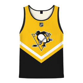 Мужская майка 3D с принтом Pittsburgh Penguins в городе Новоалтайск, 100% полиэстер | круглая горловина, приталенный силуэт, длина до линии бедра. Пройма и горловина окантованы тонкой бейкой | Тематика изображения на принте: america | canada | hockey | nhl | usa | америка | канада | лед | нхл | пингвинз | питтсбург | сша | хоккей