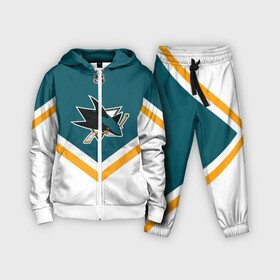 Детский костюм 3D с принтом San Jose Sharks в городе Новоалтайск,  |  | america | canada | hockey | nhl | usa | акула | америка | канада | лед | нхл | сан хосе | сша | хоккей | шаркс