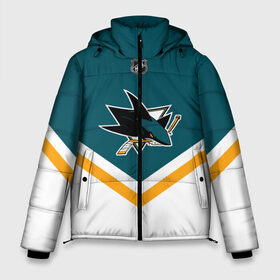 Мужская зимняя куртка 3D с принтом San Jose Sharks в городе Новоалтайск, верх — 100% полиэстер; подкладка — 100% полиэстер; утеплитель — 100% полиэстер | длина ниже бедра, свободный силуэт Оверсайз. Есть воротник-стойка, отстегивающийся капюшон и ветрозащитная планка. 

Боковые карманы с листочкой на кнопках и внутренний карман на молнии. | america | canada | hockey | nhl | usa | акула | америка | канада | лед | нхл | сан хосе | сша | хоккей | шаркс