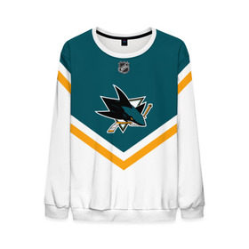 Мужской свитшот 3D с принтом San Jose Sharks в городе Новоалтайск, 100% полиэстер с мягким внутренним слоем | круглый вырез горловины, мягкая резинка на манжетах и поясе, свободная посадка по фигуре | america | canada | hockey | nhl | usa | акула | америка | канада | лед | нхл | сан хосе | сша | хоккей | шаркс
