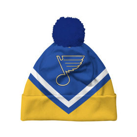Шапка 3D c помпоном с принтом St. Louis Blues в городе Новоалтайск, 100% полиэстер | универсальный размер, печать по всей поверхности изделия | america | canada | hockey | nhl | usa | америка | блюз | канада | лед | нхл | сент луис | сша | хоккей