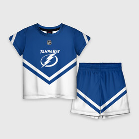 Детский костюм с шортами 3D с принтом Tampa Bay Lightning в городе Новоалтайск,  |  | america | canada | hockey | nhl | usa | америка | бэй | канада | лайтнинг | лед | нхл | сша | тампа | хоккей