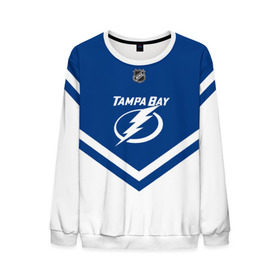 Мужской свитшот 3D с принтом Tampa Bay Lightning в городе Новоалтайск, 100% полиэстер с мягким внутренним слоем | круглый вырез горловины, мягкая резинка на манжетах и поясе, свободная посадка по фигуре | Тематика изображения на принте: america | canada | hockey | nhl | usa | америка | бэй | канада | лайтнинг | лед | нхл | сша | тампа | хоккей