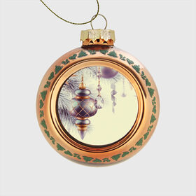 Стеклянный ёлочный шар с принтом Новогодние игрушки в городе Новоалтайск, Стекло | Диаметр: 80 мм | 