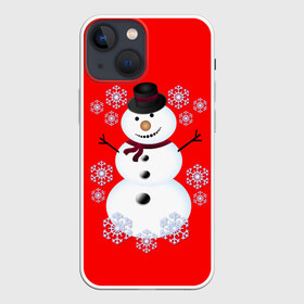 Чехол для iPhone 13 mini с принтом Снеговик в городе Новоалтайск,  |  | 2017 | дед мороз | зима | новый год | снеговик | снежинки