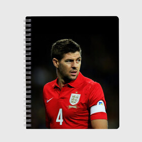 Тетрадь с принтом Steven Gerrard в городе Новоалтайск, 100% бумага | 48 листов, плотность листов — 60 г/м2, плотность картонной обложки — 250 г/м2. Листы скреплены сбоку удобной пружинной спиралью. Уголки страниц и обложки скругленные. Цвет линий — светло-серый
 | england national team | premier league | steven gerrard | англия | ливерпуль | стивен джеррард | футбол