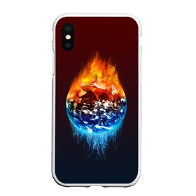 Чехол для iPhone XS Max матовый с принтом Огонь против воды в городе Новоалтайск, Силикон | Область печати: задняя сторона чехла, без боковых панелей | battle | fire | galaxy | planet | space | water | битва | вода | галактика | земля | космос | огонь | пламя | планета
