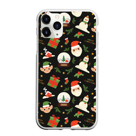 Чехол для iPhone 11 Pro матовый с принтом Санта эльф и снеговик в городе Новоалтайск, Силикон |  | ангел | ёлка | ель | зима | колокольчик | нг | новый год | олень | рождество | санта | снег