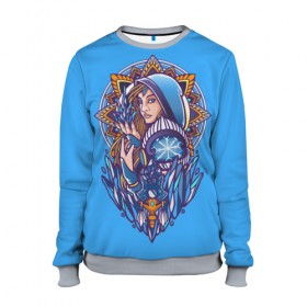 Женский свитшот 3D с принтом Crystal Maiden в городе Новоалтайск, 100% полиэстер с мягким внутренним слоем | круглый вырез горловины, мягкая резинка на манжетах и поясе, свободная посадка по фигуре | 