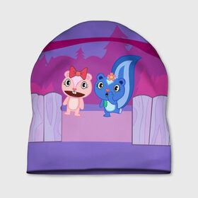Шапка 3D с принтом Happy Tree Friends в городе Новоалтайск, 100% полиэстер | универсальный размер, печать по всей поверхности изделия | 