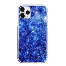 Чехол для iPhone 11 Pro матовый с принтом Новогодний блеск в городе Новоалтайск, Силикон |  | Тематика изображения на принте: зима | конфетти | синий | снег