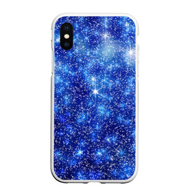 Чехол для iPhone XS Max матовый с принтом Новогодний блеск в городе Новоалтайск, Силикон | Область печати: задняя сторона чехла, без боковых панелей | Тематика изображения на принте: зима | конфетти | синий | снег