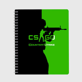 Тетрадь с принтом CS GO в городе Новоалтайск, 100% бумага | 48 листов, плотность листов — 60 г/м2, плотность картонной обложки — 250 г/м2. Листы скреплены сбоку удобной пружинной спиралью. Уголки страниц и обложки скругленные. Цвет линий — светло-серый
 | csgo | global offensive | контр страйк | контра