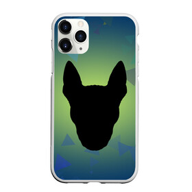 Чехол для iPhone 11 Pro матовый с принтом силуэт Бультерьера в городе Новоалтайск, Силикон |  | зеленый | силуэт | синий | собака | черный