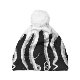 Шапка 3D c помпоном с принтом Octopus в городе Новоалтайск, 100% полиэстер | универсальный размер, печать по всей поверхности изделия | octopus