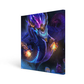Холст квадратный с принтом Dragon в городе Новоалтайск, 100% ПВХ |  | aurelion sol | league of legends | аурелион сол | лига легенд