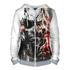 Мужская толстовка 3D на молнии с принтом Metal gear solid 5 в городе Новоалтайск, 100% полиэстер | длина до линии бедра, манжеты и пояс оформлены мягкой тканевой резинкой, двухслойный капюшон со шнурком для регулировки, спереди молния, по бокам два кармана | metal gear | metal gear solid | игры | метал гир | метал гир солид