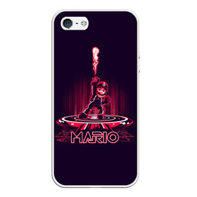Чехол для iPhone 5/5S матовый Mario Tron: в городе Новоалтайск, Силикон | Область печати: задняя сторона чехла, без боковых панелей | 8 bit | nintendo | марио | нинтендо
