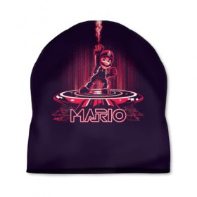 Шапка 3D с принтом Mario Tron в городе Новоалтайск, 100% полиэстер | универсальный размер, печать по всей поверхности изделия | 8 bit | nintendo | марио | нинтендо