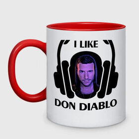 Кружка двухцветная с принтом I like Don Diablo в городе Новоалтайск, керамика | объем — 330 мл, диаметр — 80 мм. Цветная ручка и кайма сверху, в некоторых цветах — вся внутренняя часть | beatport | club | dj | don diablo | edm | electro | house | musical freedom | production | radio | retro style | spinnin | techno | top | trance | клуб | радио | трещины | царапины