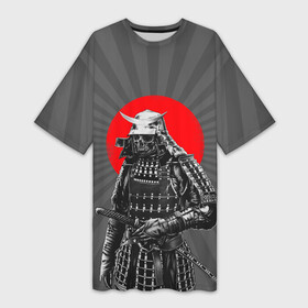 Платье-футболка 3D с принтом Мертвый самурай в городе Новоалтайск,  |  | bone | japan | samurai | skelet | skull | warrior | воин | катана | кости | меч | самурай | скелет | череп | япония
