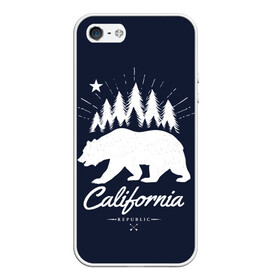 Чехол для iPhone 5/5S матовый с принтом California Republic в городе Новоалтайск, Силикон | Область печати: задняя сторона чехла, без боковых панелей | america | bear | california | united states | usa | америка | калифорния | медведь | сша | штаты