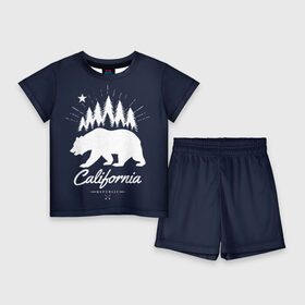 Детский костюм с шортами 3D с принтом California Republic в городе Новоалтайск,  |  | america | bear | california | united states | usa | америка | калифорния | медведь | сша | штаты