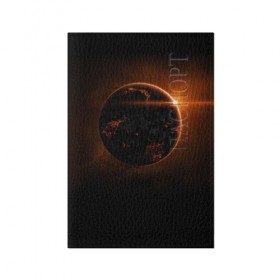 Обложка для паспорта матовая кожа с принтом Red planet в городе Новоалтайск, натуральная матовая кожа | размер 19,3 х 13,7 см; прозрачные пластиковые крепления | вселенная | галактика | звёзды | космос | луч | планета | созвездие