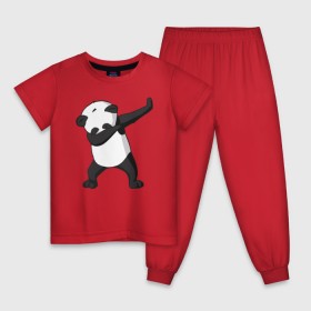Детская пижама хлопок с принтом Panda dab в городе Новоалтайск, 100% хлопок |  брюки и футболка прямого кроя, без карманов, на брюках мягкая резинка на поясе и по низу штанин
 | дэб | панда
