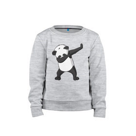 Детский свитшот хлопок с принтом Panda dab в городе Новоалтайск, 100% хлопок | круглый вырез горловины, эластичные манжеты, пояс и воротник | дэб | панда