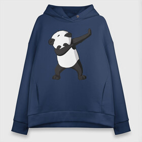 Женское худи Oversize хлопок с принтом Panda dab в городе Новоалтайск, френч-терри — 70% хлопок, 30% полиэстер. Мягкий теплый начес внутри —100% хлопок | боковые карманы, эластичные манжеты и нижняя кромка, капюшон на магнитной кнопке | дэб | панда