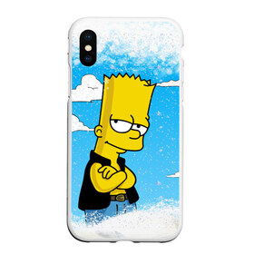 Чехол для iPhone XS Max матовый с принтом Симпсоны новогодние 1 в городе Новоалтайск, Силикон | Область печати: задняя сторона чехла, без боковых панелей | Тематика изображения на принте: simpsons | барт | барт симпсон | гомер | гомер симпсон | новый год | симпсоны | снег | снежинки