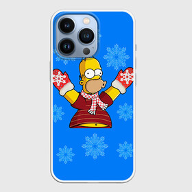 Чехол для iPhone 13 Pro с принтом Симпсоны новогодние 2 в городе Новоалтайск,  |  | Тематика изображения на принте: simpsons | барт | барт симпсон | гомер | гомер симпсон | новый год | симпсоны | снег | снежинки