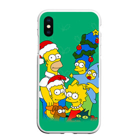 Чехол для iPhone XS Max матовый с принтом Симпсоны новогодние 3 в городе Новоалтайск, Силикон | Область печати: задняя сторона чехла, без боковых панелей | Тематика изображения на принте: simpsons | барт | барт симпсон | гомер | гомер симпсон | новый год | симпсоны | снег | снежинки