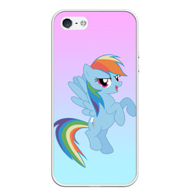 Чехол для iPhone 5/5S матовый с принтом Rainbowdash в городе Новоалтайск, Силикон | Область печати: задняя сторона чехла, без боковых панелей | mlp | pony | rainbowdash | raindbow dash | пони