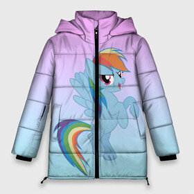 Женская зимняя куртка 3D с принтом Rainbowdash в городе Новоалтайск, верх — 100% полиэстер; подкладка — 100% полиэстер; утеплитель — 100% полиэстер | длина ниже бедра, силуэт Оверсайз. Есть воротник-стойка, отстегивающийся капюшон и ветрозащитная планка. 

Боковые карманы с листочкой на кнопках и внутренний карман на молнии | mlp | pony | rainbowdash | raindbow dash | пони