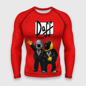 Мужской рашгард 3D с принтом Daff Punk в городе Новоалтайск,  |  | donut | homer | music | simpson | барт | гомер | музыка | пончик | симпсон