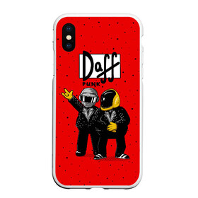 Чехол для iPhone XS Max матовый с принтом Daff Punk в городе Новоалтайск, Силикон | Область печати: задняя сторона чехла, без боковых панелей | donut | homer | music | simpson | барт | гомер | музыка | пончик | симпсон