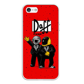 Чехол для iPhone 5/5S матовый с принтом Daff Punk в городе Новоалтайск, Силикон | Область печати: задняя сторона чехла, без боковых панелей | donut | homer | music | simpson | барт | гомер | музыка | пончик | симпсон