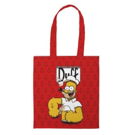 Сумка 3D повседневная с принтом Duff Beer в городе Новоалтайск, 100% полиэстер | Плотность: 200 г/м2; Размер: 34×35 см; Высота лямок: 30 см | bart | donut | griffin | homer | popeye | simpson | барт | гомер | гриффин | капитан | моряк | симпсон | стьюи | якорь