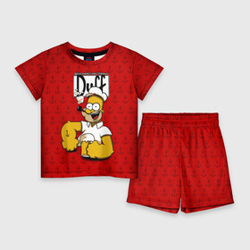 Детский костюм с шортами 3D с принтом Duff Beer в городе Новоалтайск,  |  | Тематика изображения на принте: bart | donut | griffin | homer | popeye | simpson | барт | гомер | гриффин | капитан | моряк | симпсон | стьюи | якорь