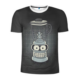 Мужская футболка 3D спортивная с принтом Bender Blender в городе Новоалтайск, 100% полиэстер с улучшенными характеристиками | приталенный силуэт, круглая горловина, широкие плечи, сужается к линии бедра | bender | fry | futurama | hermes | zoidberg | бендер | блендер | гермес | зойдберг | туранга | фрай | футурама