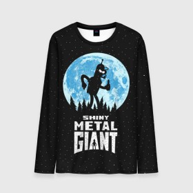 Мужской лонгслив 3D с принтом Bender Metal Giant в городе Новоалтайск, 100% полиэстер | длинные рукава, круглый вырез горловины, полуприлегающий силуэт | bender | fry | futurama | hermes | zoidberg | бендер | гермес | зойдберг | робот | туранга | фрай | футурама