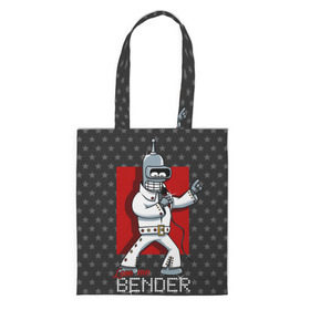 Сумка 3D повседневная с принтом Bender Presley в городе Новоалтайск, 100% полиэстер | Плотность: 200 г/м2; Размер: 34×35 см; Высота лямок: 30 см | bender | elvis presley | fry | futurama | hermes | rock n roll | zoidberg | бендер | гермес | зойдберг | робот | рок н ролл | туранга | фрай | футурама | элвис пресли