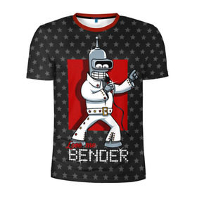Мужская футболка 3D спортивная с принтом Bender Presley в городе Новоалтайск, 100% полиэстер с улучшенными характеристиками | приталенный силуэт, круглая горловина, широкие плечи, сужается к линии бедра | bender | elvis presley | fry | futurama | hermes | rock n roll | zoidberg | бендер | гермес | зойдберг | робот | рок н ролл | туранга | фрай | футурама | элвис пресли