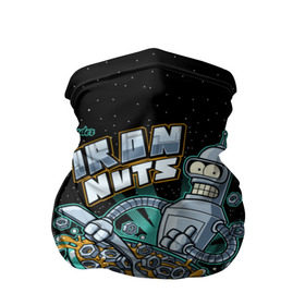 Бандана-труба 3D с принтом Iron Nuts в городе Новоалтайск, 100% полиэстер, ткань с особыми свойствами — Activecool | плотность 150‒180 г/м2; хорошо тянется, но сохраняет форму | bender | fry | futurama | hermes | zoidberg | бендер | гермес | завтрак | зойдберг | робот | туранга | фрай | футурама | хлопья