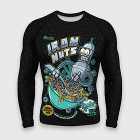 Мужской рашгард 3D с принтом Iron Nuts в городе Новоалтайск,  |  | bender | fry | futurama | hermes | zoidberg | бендер | гермес | завтрак | зойдберг | робот | туранга | фрай | футурама | хлопья