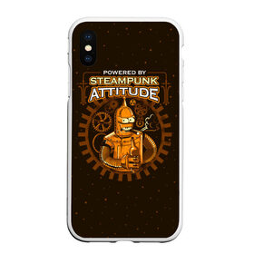 Чехол для iPhone XS Max матовый с принтом Steampunk Attitude в городе Новоалтайск, Силикон | Область печати: задняя сторона чехла, без боковых панелей | Тематика изображения на принте: bender | fry | futurama | hermes | robot | zoidberg | бендер | гермес | зойдберг | робот | туранга | фрай | футурама